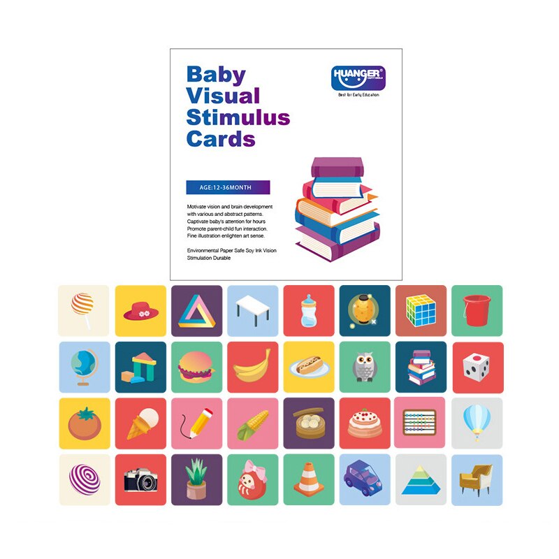 Zwart-witte Kaart Vroeg Leren Onderwijs Baby Visuele Stimulatie Te Volgen De Pasgeboren 0-36 Maanden Speelgoed Kleur training: 04 12-36Mon