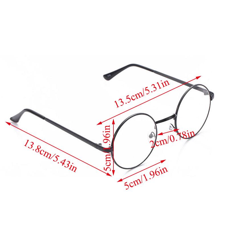 Round Reading Glasses Vintage Metal Frame Retro Personality Unisex College Style Eyeglass Clear Lens Eye Glasses Frames: B5