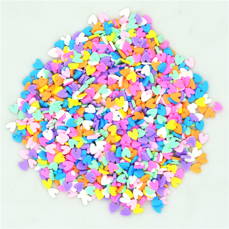 10 gram 5mm R-P-W-B-P Gemengde Kleuren Polymer Clay Hart Slice | Fimo Klei Scrapbooking Decoraties | DIY Embellishments levert
