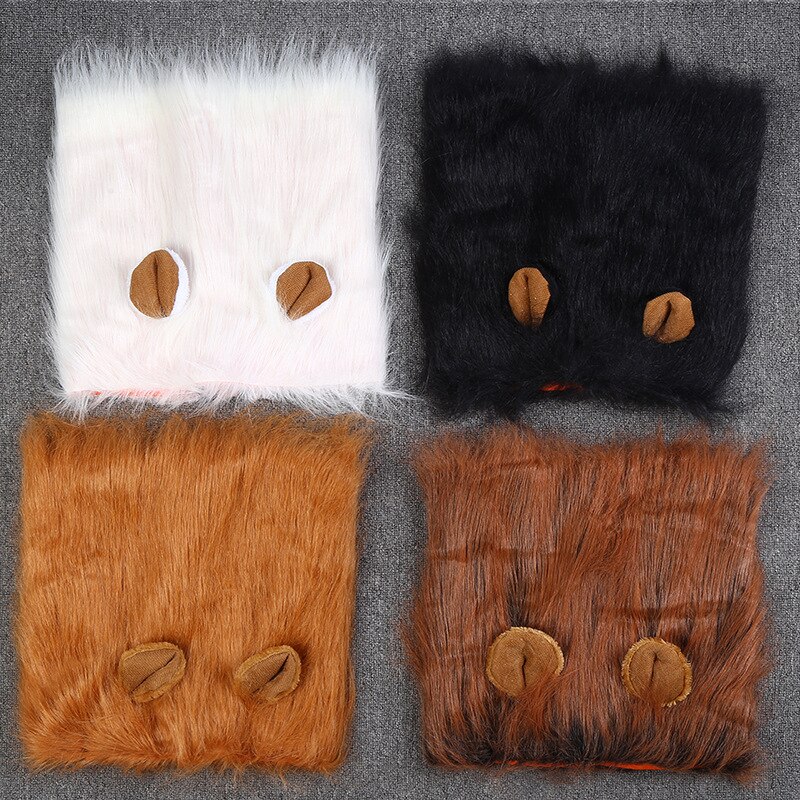 Peluca de perro León para mascotas, ropa de Cosplay, disfraz de transfiguraciOn, peluca de pelo cálido de invierno para perros grandes, accesorios para fiestas navideñas