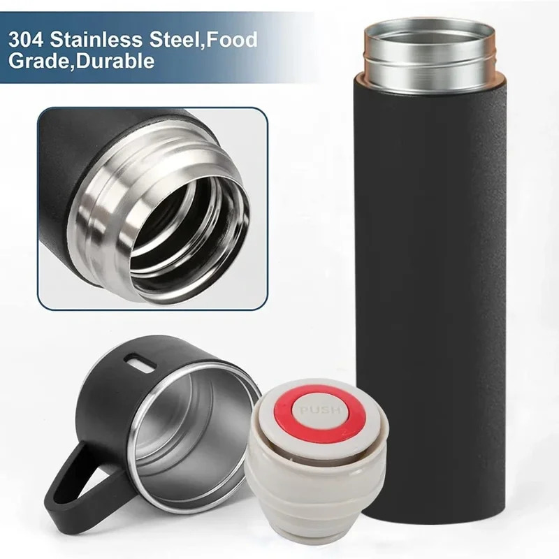 Coffee Thermos Stainless Steel Vacuum-Insulated Water Bottle Insulated Bottle with Cup for & Cold Drink Outdoor Travel Mug