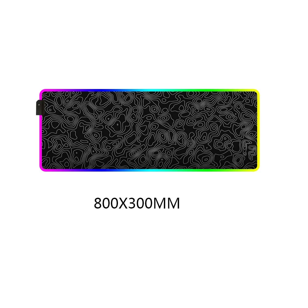 Schwarz Welle Muster Mauspads Speed Version oder RGB Leuchtenden Typ Computer Laptop Mäuse Pad Gaming Zubehör: RGB 300X800X3MM