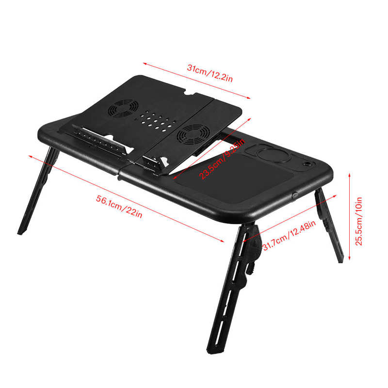 Laptop Tafel Notebook Bureau Vouwen Draagbare Auto Slaapbank Bureau Stand Tafel Tray Cool Fan Computer Bureau
