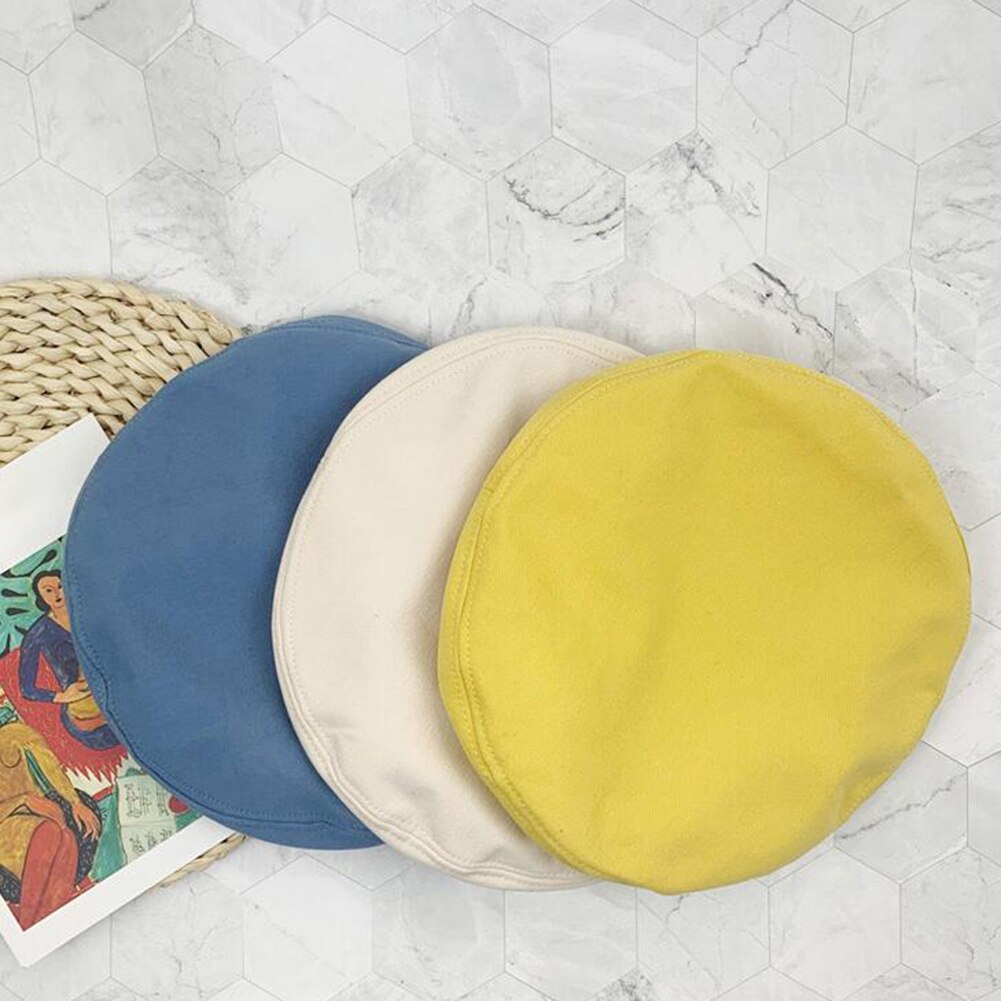 Boina de tela de Color liso para mujer, sombrero de boina para mujer y niña, gorro informal con visera, gorra boina, gorros de mujer
