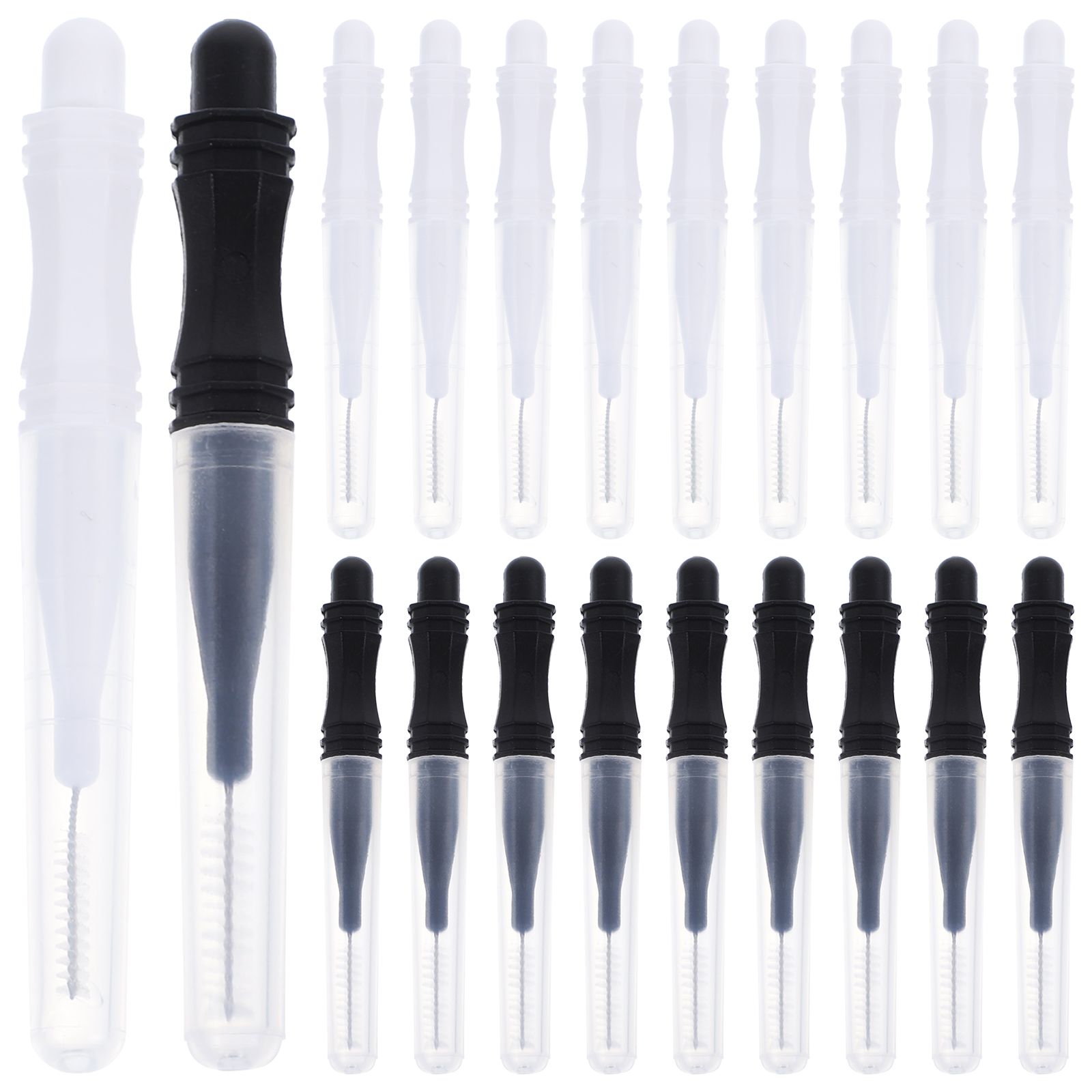 60-teiliges Mikro-Augenbrauenpinsel mit Kappen, Augenbrauen-Laminierungswerkzeug für Pinselset, Gesicht, Körperbemalung, Nagelkunst, , professionell