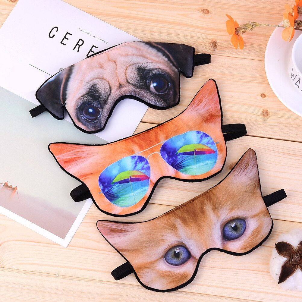 3D Hond Patroon Oogmasker Grappige Shade Nap Cover Blindfold Slaapmasker Eyepatch Slaap Bril (Pug)