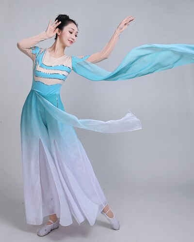 Hanfu classical dance costume female adult fan dance performance dance costume dance costume: XXL