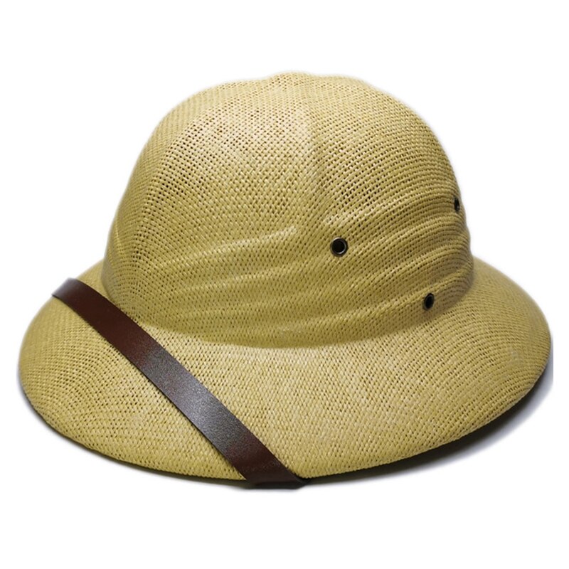 Vietnam War Army Hat Women Men British Explorer Straw Helmet Summer Boater Bucket Sun Hat Unisex Jungle Miners Cap: HT10576YW