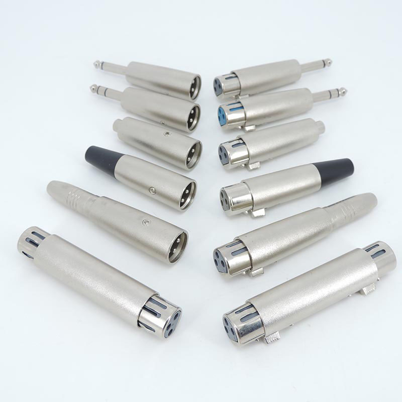 1pc audio Metal Microphone 3pin XLR Male female To 1/4" 6.35mm 6.5 Mic mono RCA male female Stereo Transform Converter Adapter
