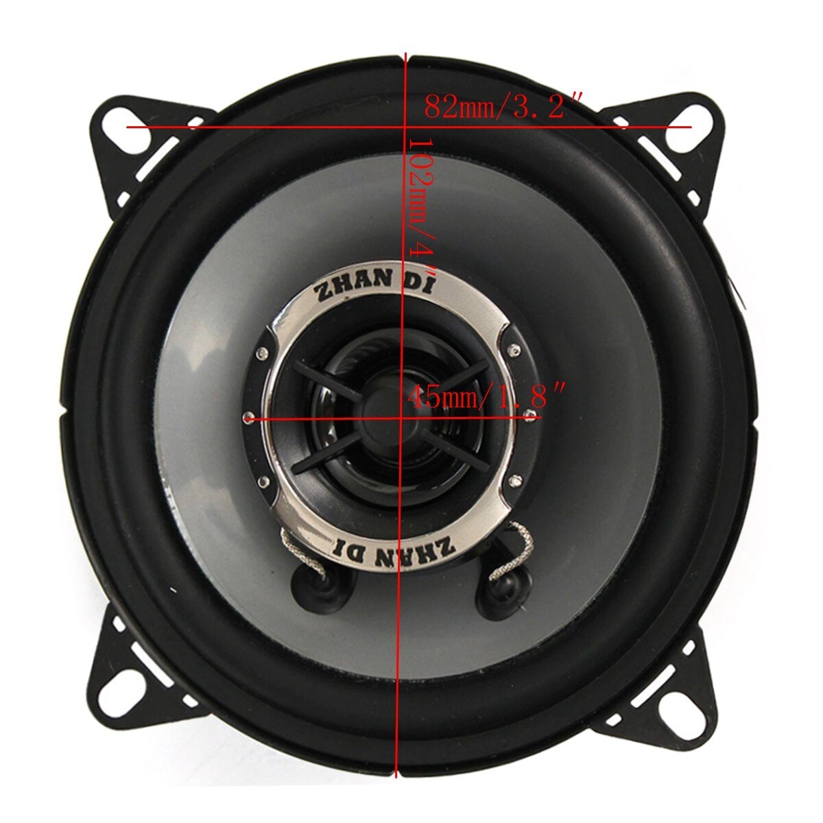 2X 4 Inch 100W Car Dual-Cone Coaxial Speaker Car Van Front Rear Door Dash Mid Woofer Loudspeaker Surround