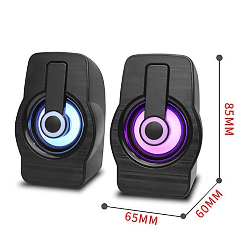 Computer Speakers for Cell Phone Laptop and Desktop Computer Speakers 3.5mm Audio Output LED Backlight