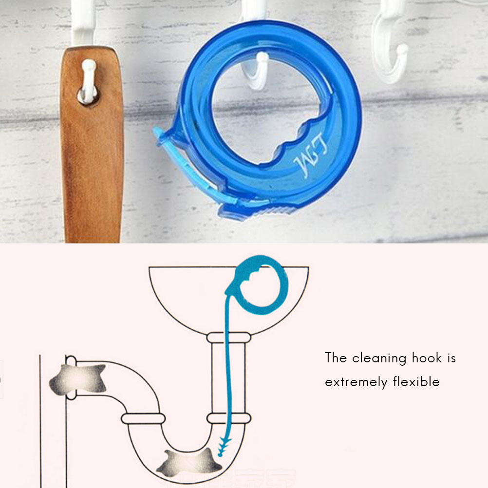 Justerbart rørledningsrenseværktøj hårrenser vask tilstoppet krog rørkloakrenserværktøj toiletkloak tilstoppet plastkrog