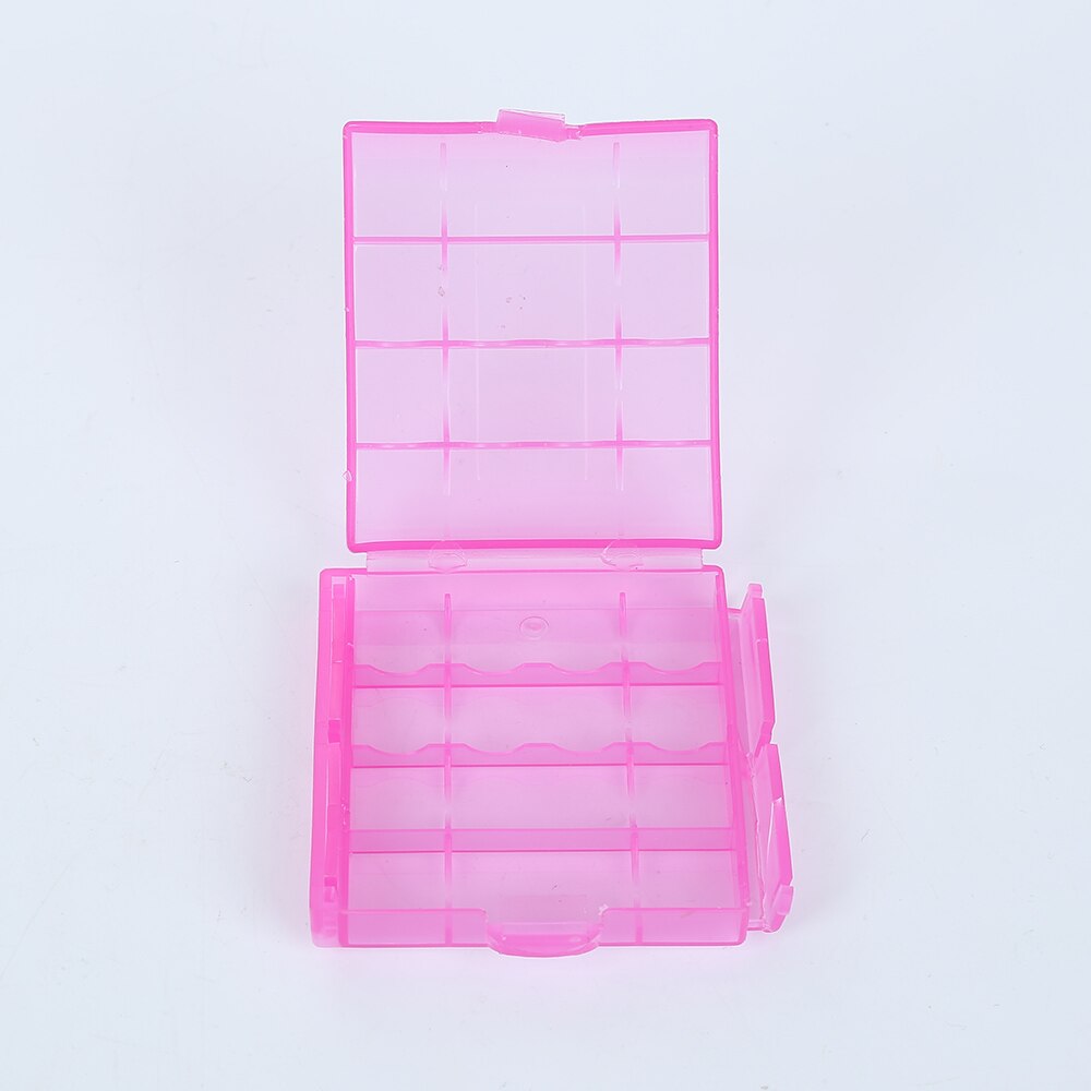 Pink color Rack Transparent AAA/AA Hard Plastic Battery Case Holder Storage Box Battery Container