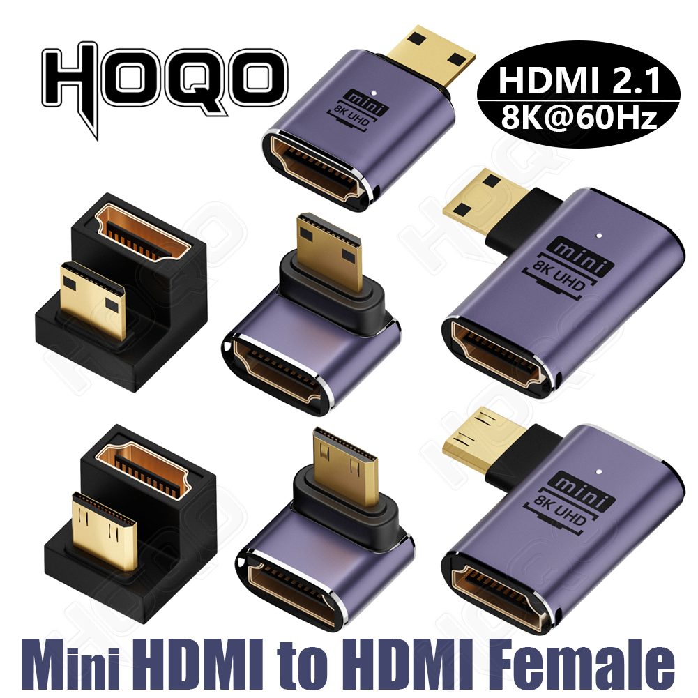 HDMI 90-Grad-Adapter, 8 K, 4 K, 270 Grad, HDMI-Adapter, Stecker auf Stecker/Buchse auf Buchse, nach unten rechts, linker Winkel, Keystone, klein, digital