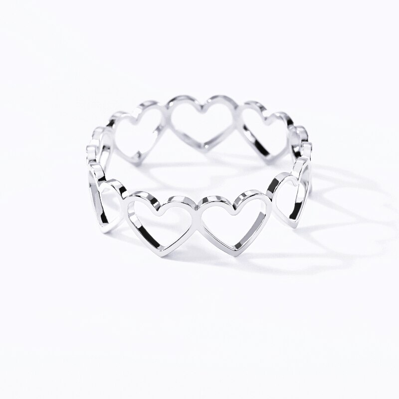 Klassische Einfache Herz Ring Schmuckstück Femme Welle Für Immer Liebe Herz Finger Ring Schmuck Anti Allergie Hochzeit Band Brithday