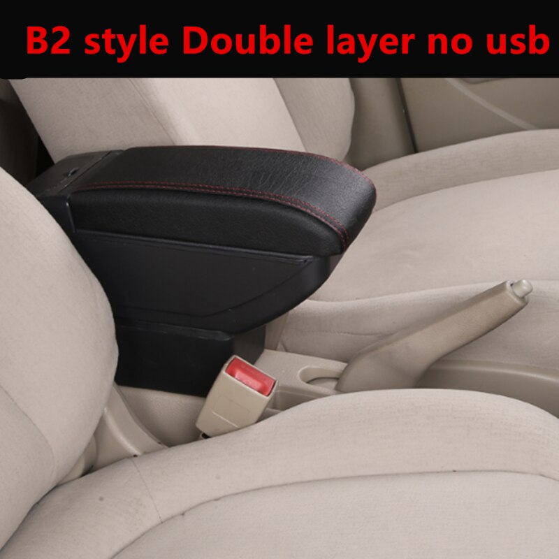 Armrest Box For Suzuki Celerio Armrest In Car Storage Box For Celerio PU Leather: B2 style red line