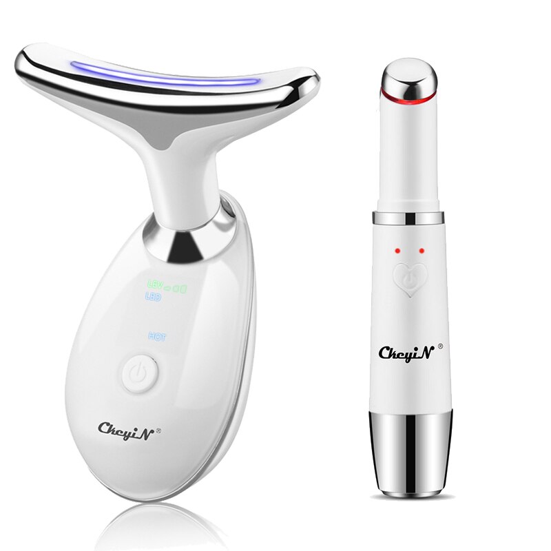 Ckeyin hals ultraljud lyft massageapparat ansiktsbehandling joniskt öga ansiktsvibration anti skrynkla åtstramande ögon huduppvärmning massagemaskin: A1
