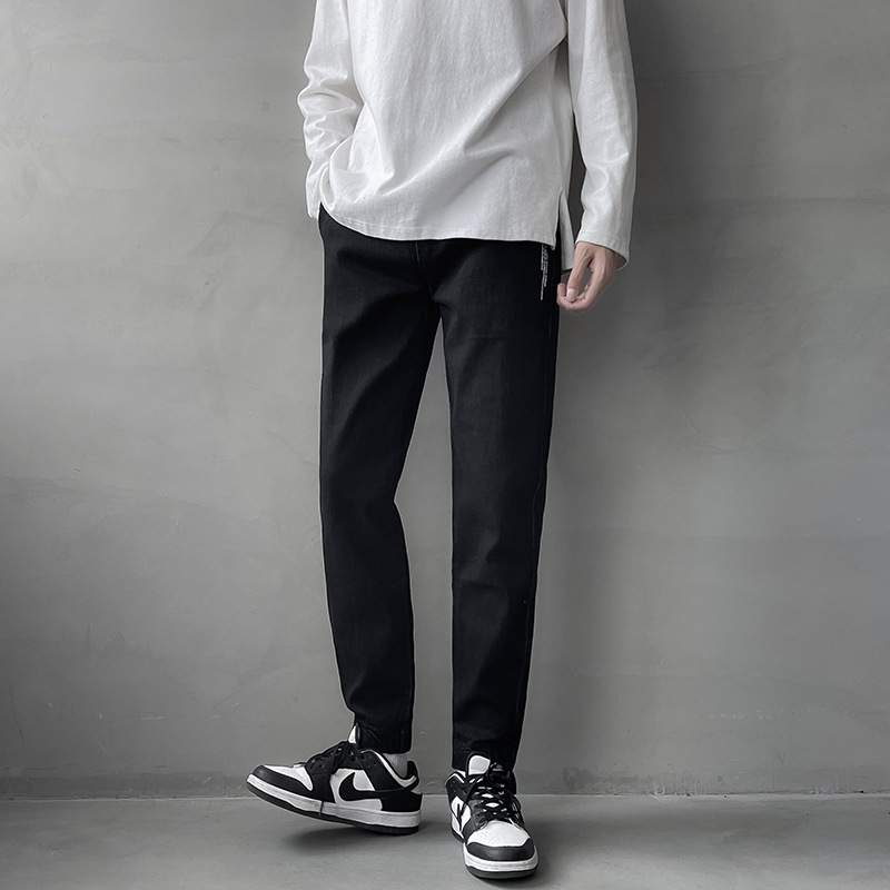 Pantalones vaqueros holgados para hombre, Simple, , cómodos, combinan con todo, para estudiantes, de diario, informales, rectos, de chándal