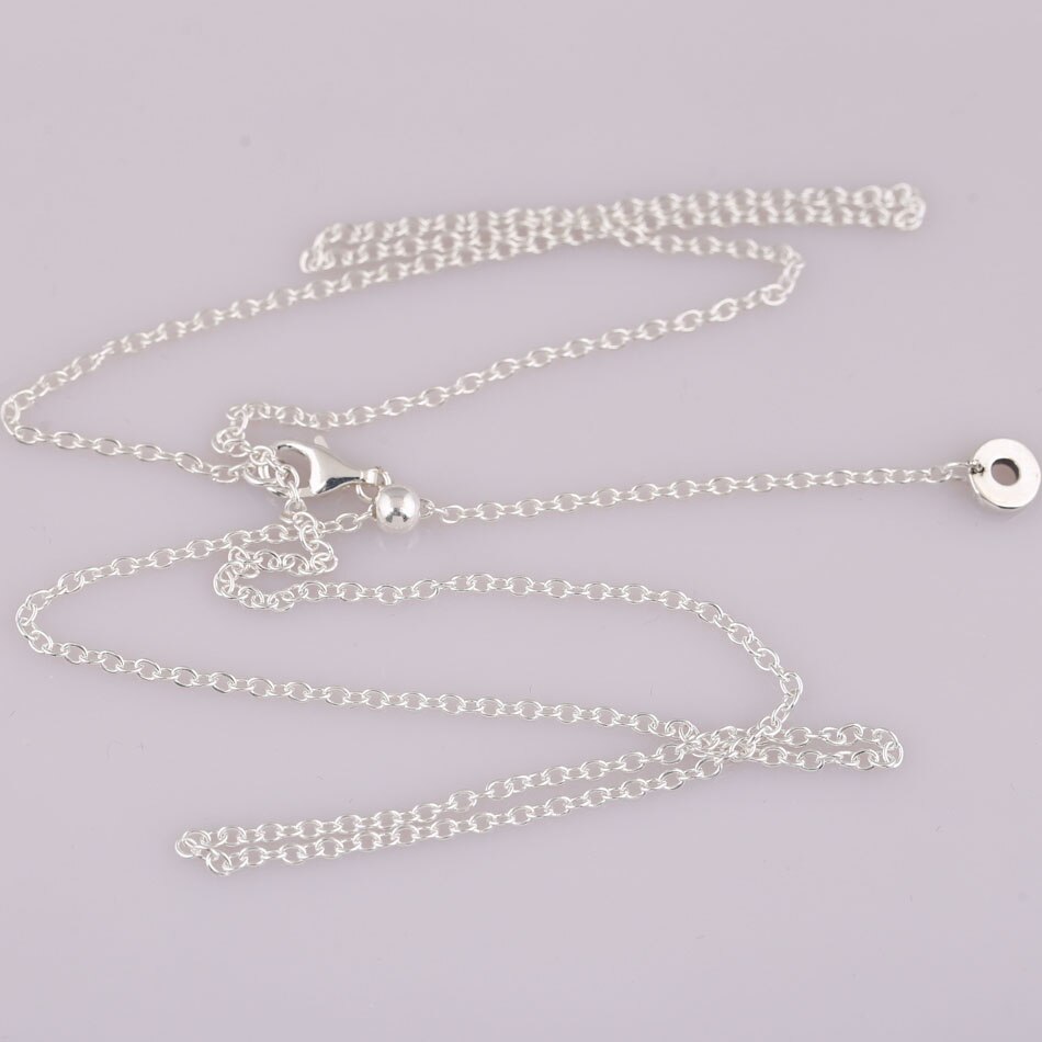 Nuovo 925 In Argento Sterling Collana In Oro Rosa e Argento Scorrevole Catenaccio Della Catena Della Collana Per Le Donne Regalo di Nozze Europa Dei Monili di Base