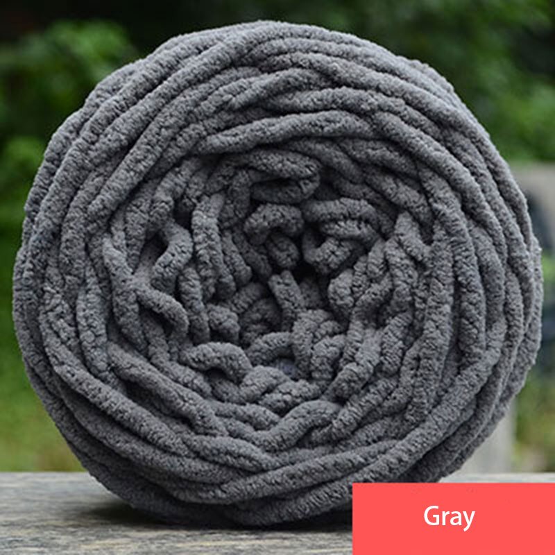 Diy Soft Breien Chunky Badstof Wol Bal Streng Sjaal Garen Pure Kleur Leuke 100G #80465: Gray