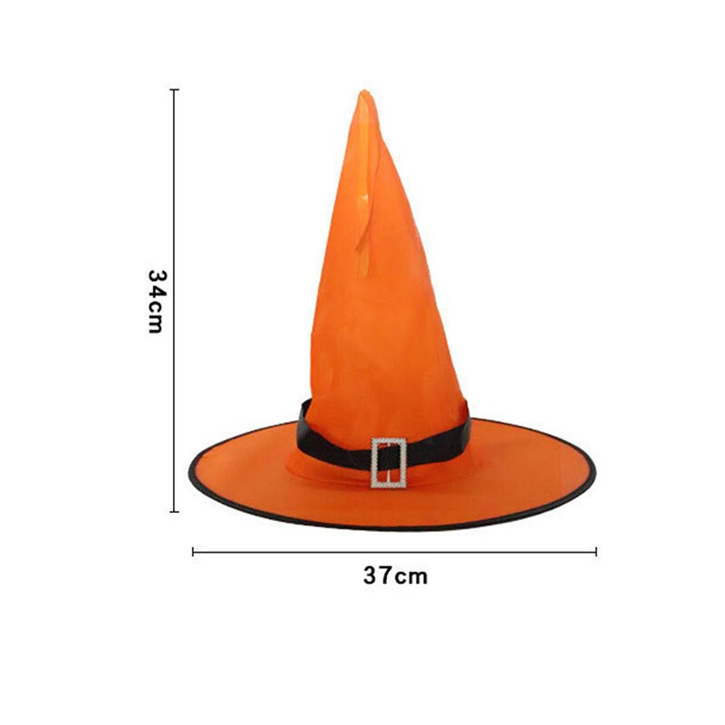 1pcs Halloween Witch Hat with LED Light Glowing Witches Hat Hanging Halloween Decor Suspension Tree Glowing Hat for Kids