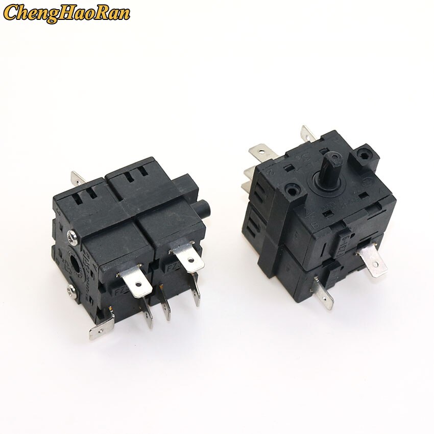 ChengHaoRan 1pcs XK2 FZ31-9 Selector Switch Cycle Gear Double-Layer 6pin 8pin 4/6/7 Position Gear Rotary Switch 16A 15A 250VAC