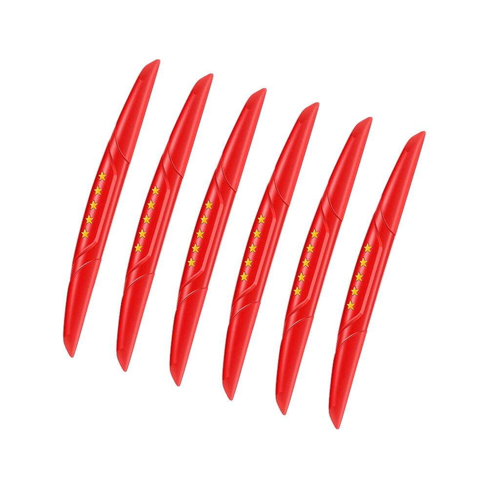 6Pcs Universele Auto Anti-Collision Strip Autodeur Anti-Collision Bescherming Strip Auto Bumper Hoek Bescherming Rubber strip: Rood