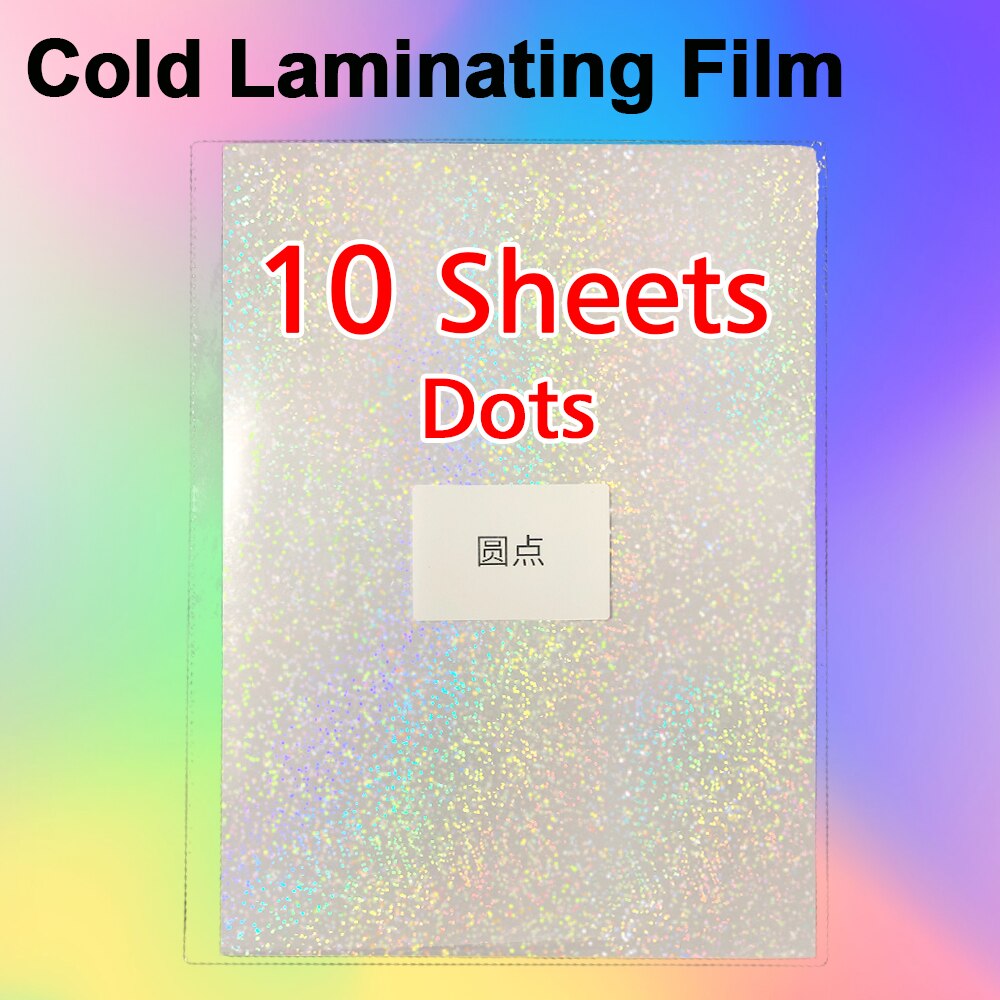 10 Vellen A4 Papier Koud Lamineren Film Zelfklevende Sterren Hart Glas Foto Lamineren Film Te Beschermen Foto &#39;S En Specimen Maken: Dots