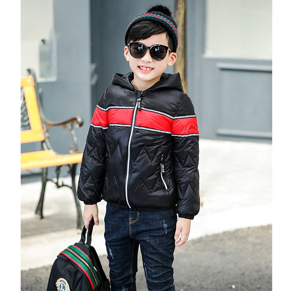 Boys Hooded Jacket Coat Thick Outerwear Children Autumn Winter Clothing Costume For 3-8 Years Boys Girls