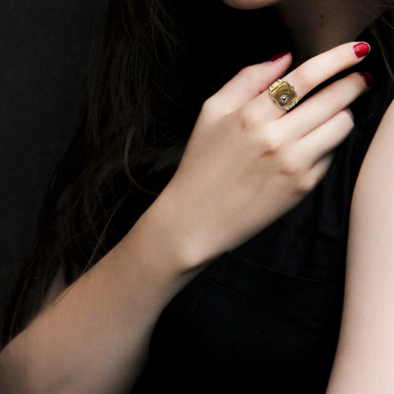 Crsytal mænds vintage ring hemmeligt lille værelse kiste kiste ring hip hop punk viking fødselsdag erindrings smykker