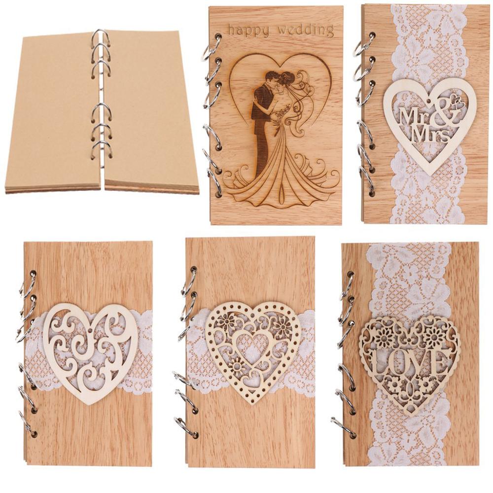 35 sider træ bryllup kærlighed hule gæstebog notesblok træ bryllup album notesbog håndværk