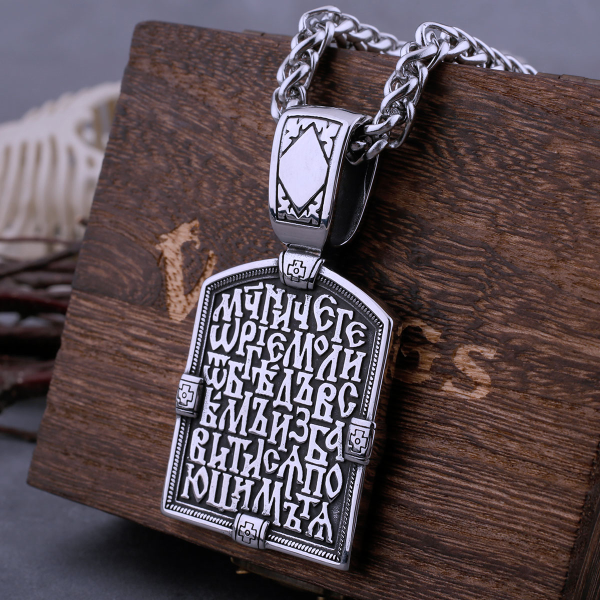 Rvs Retro Religieuze Heilige Warrior Ketting Mannen En Vrouwen Terug Bijbel Cross Amulet Biker Hanger Ketting Sieraden