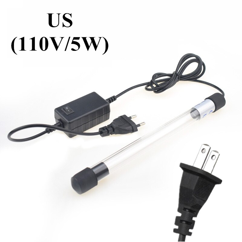 UV Germicidal Lamp Fish Tank Germicidal Lamp Sterilization Lamp Uv Ultraviolet Disinfection Lamp Algae Removal Disinfection Lamp: US 5W