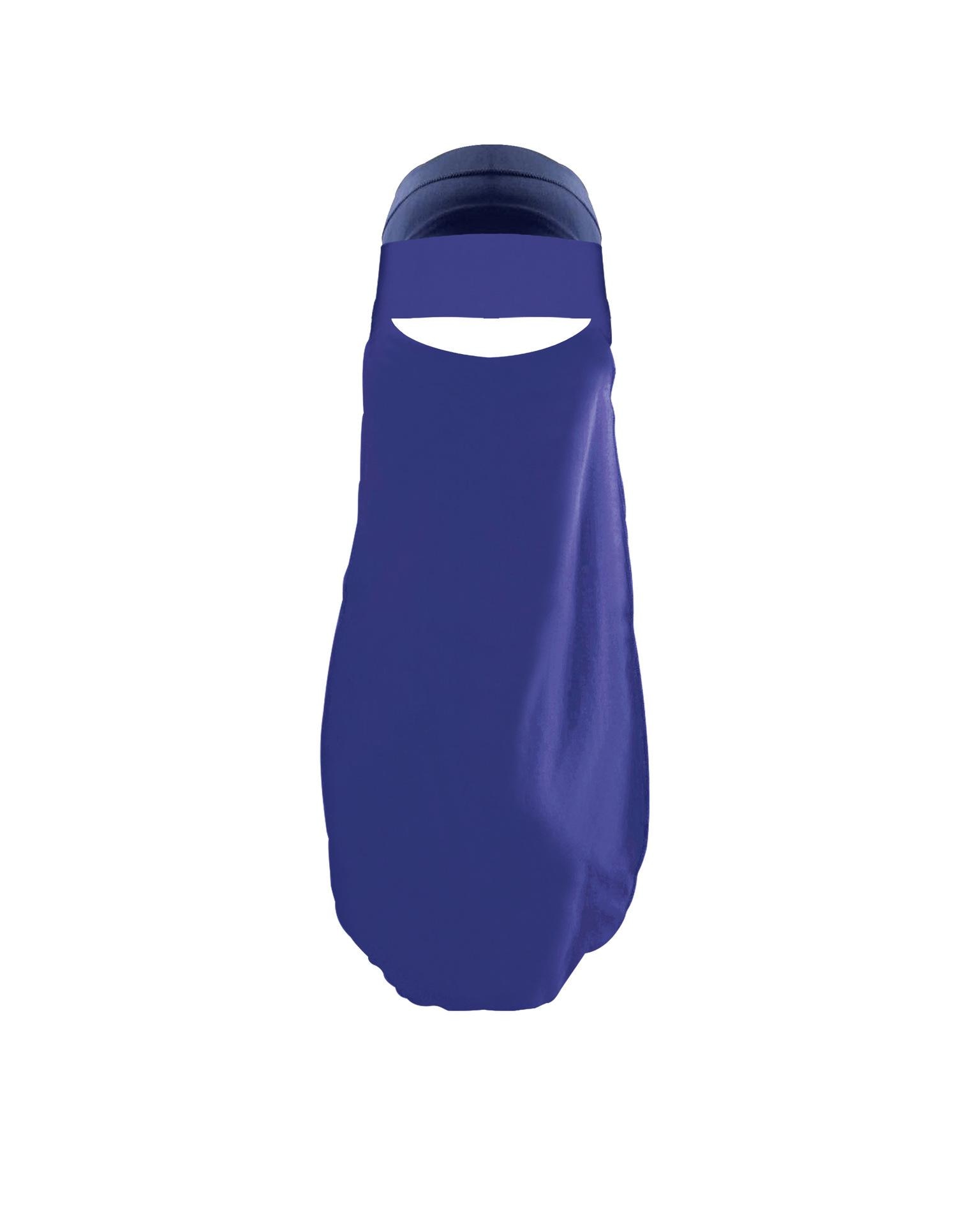 Niqab muslimska kvinnor burka överliggande slöja hijab ansiktsskydd islam burka blygsam klädsel enkellager i ett stycke ramadan mellanöstern: Blå