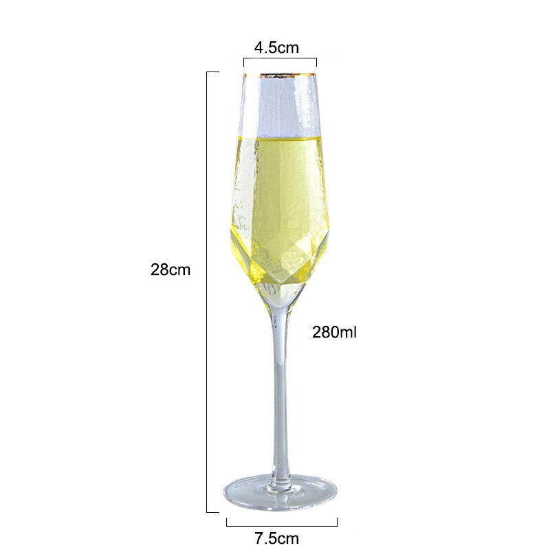 Golden edge Wine Glass Wedding Glasses Champagne Flutes Crystalline Wine Cup Exqusite Life Home Decoration Party