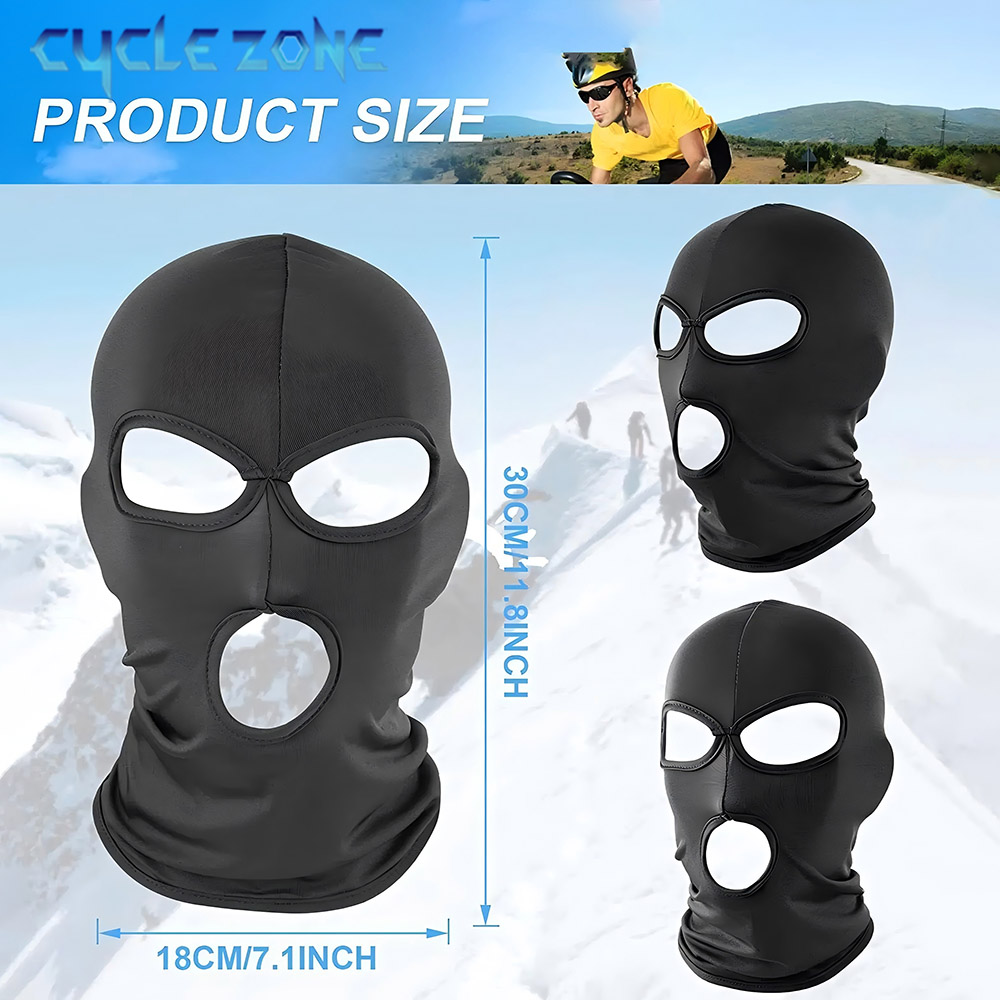 Masque facial de moto de cyclisme, couvre-chef respirant à 3 trous, masque d'équitation, coupe-vent, Protection solaire anti-poussière, masque de Protection Ultra UV