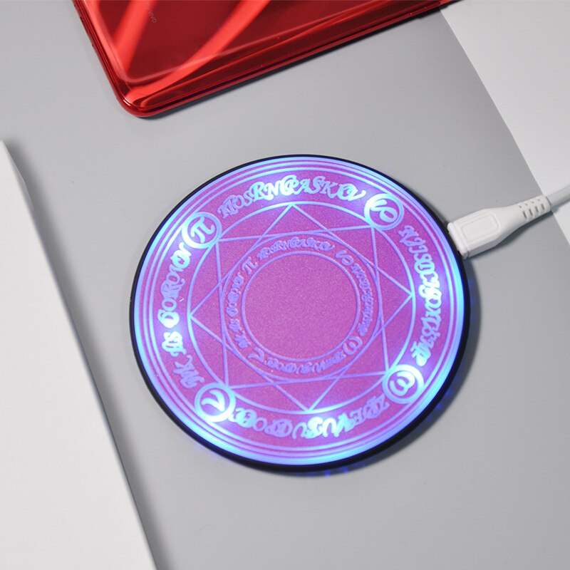 10W Magic Array Wireless Charger Fast Charging DesKtop Pad with LED Light for Samsung Galaxy S7 S6 S8 S9 S10 Plus for iPhone