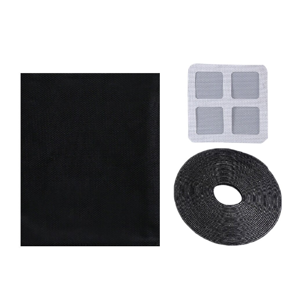 Indoor Insect Fly Mosquito Net Screen Curtain Mesh DIY Anti-Mosquito Net Door Window Mosquito Screen Self-adhesive Protection: Black