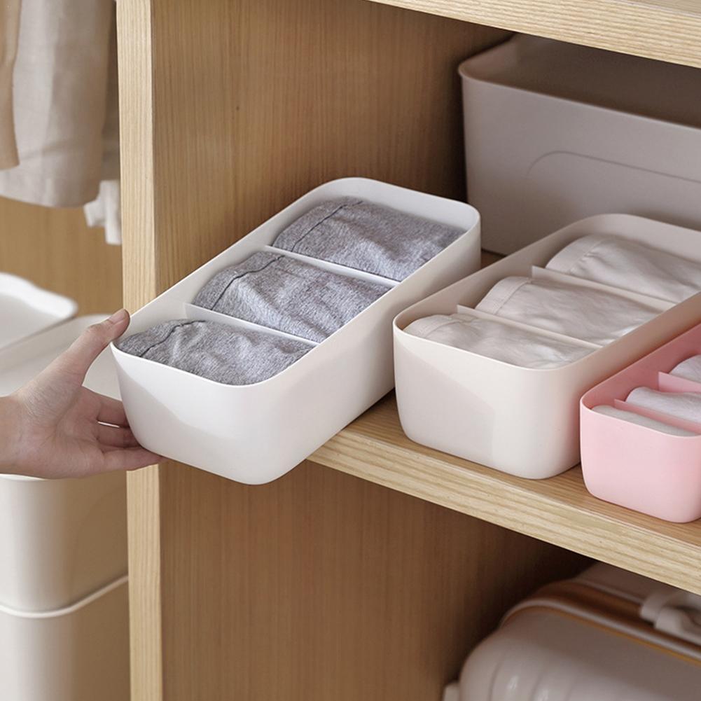 PP Underwear Bra closet Organizer Desktop Cabinet Divider Storage Box Drawer organization storage Box For Scarves Socks Bra