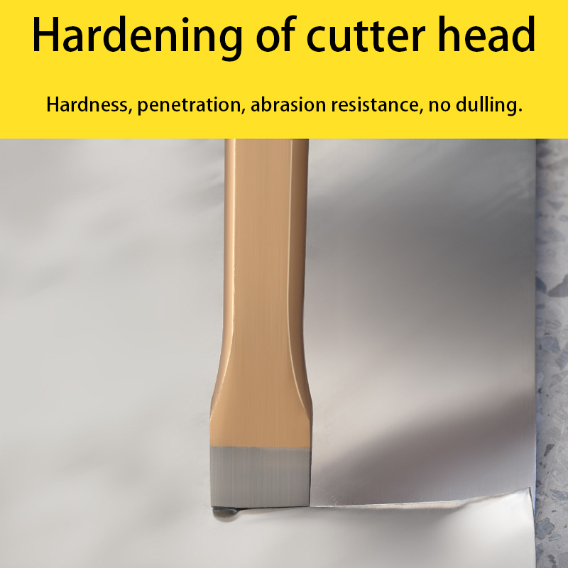 Flat Head Pointed Chisel Stonemason Chisel Hand Guard Chisel Carving Knife Tungsten Alloy Steel Stone Breaking Tool Hand Tools