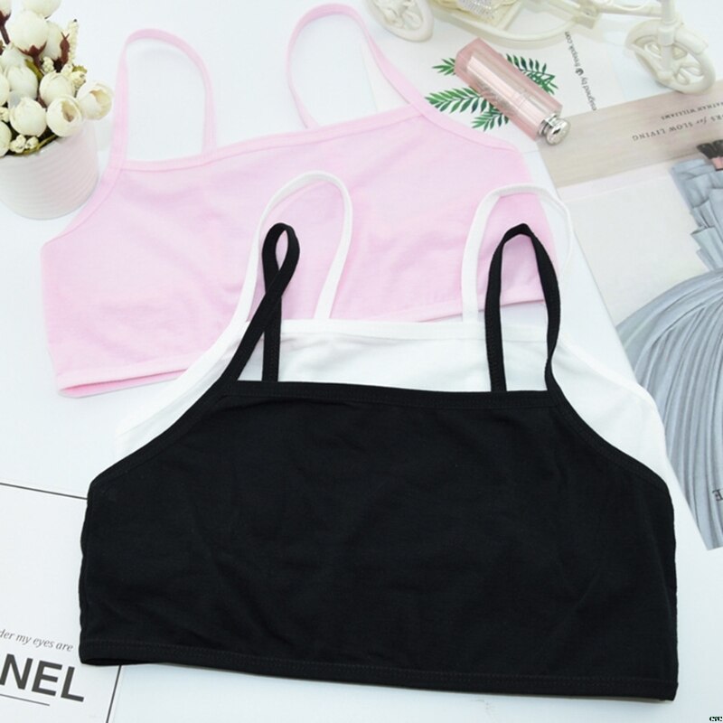 Puberté adolescente sous-vêtements en coton étudiant brassière soutien-gorge d'entraînement couleur unie