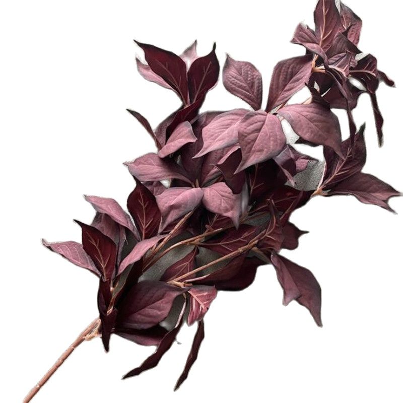 One Silk Filbert Tree Leaf Branch Artificial Hazel Greenery Plant for Green Wall Floral Decoration