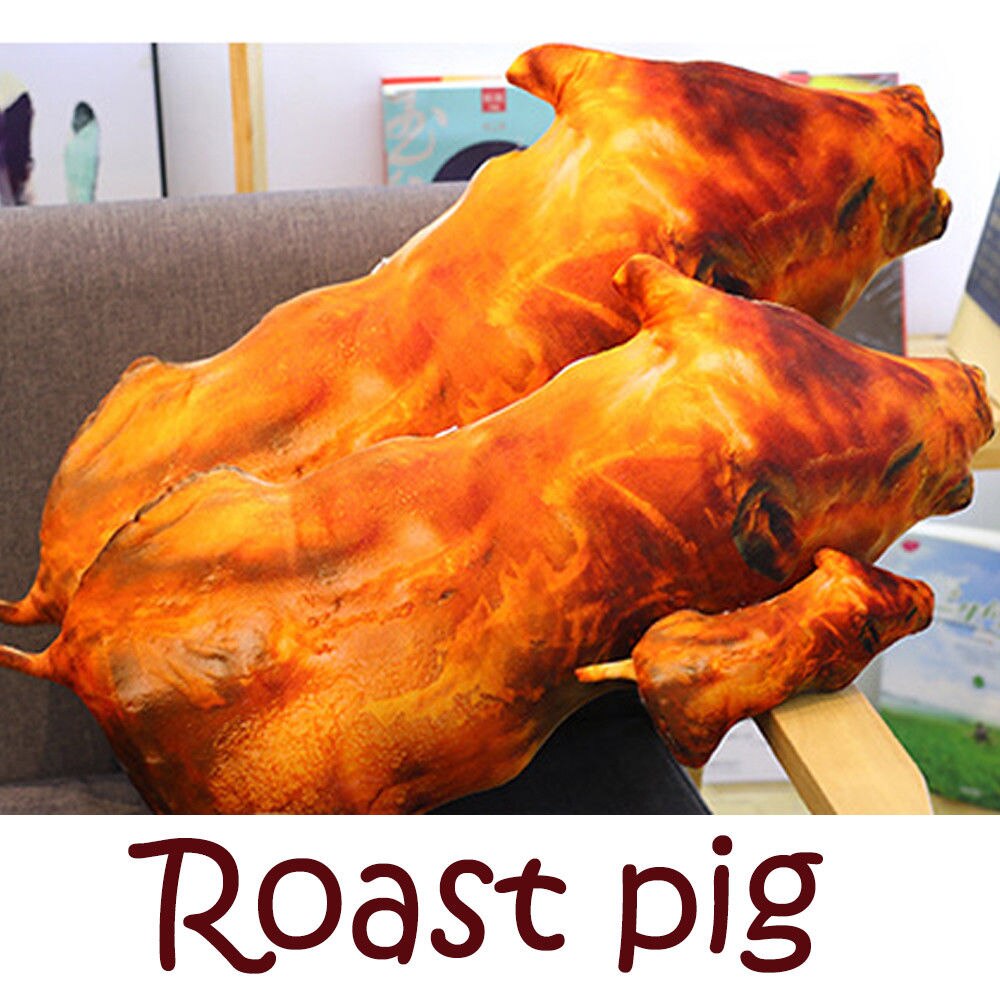Funny Chic Food Shaped barbecue Novelty Cushion Bedroom Dorm Room Family Room Decorative Pillow: Roast pig