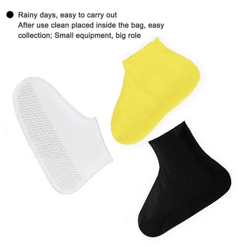 sales】Waterproof silicone shoe cover protector reusable anti-slip wear-resistant rain shoe cover for outdoor rainy days