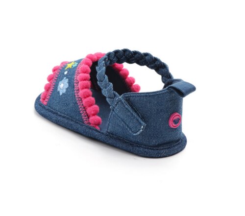 2019 Moda Infantil Da Menina Do Bebê Sandálias de Sola Macia Sapatos Da Criança Verão Calças De Brim De Lona Arco-Nó Sapatos Sandálias Princesa 0 -18 M