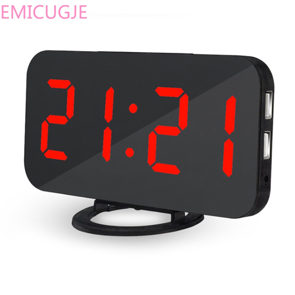 Sensor USB Modern Digital Clock LED Digital Alarm Table Clock Brightness Adjustable for Home Office Hotel Light