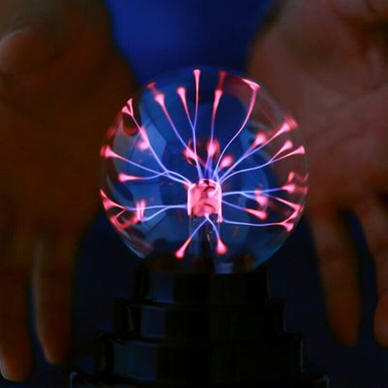 Boule de Plasma en verre Base noire sphère de foudre lumière de lampe de fête pour la décoration de fête USB