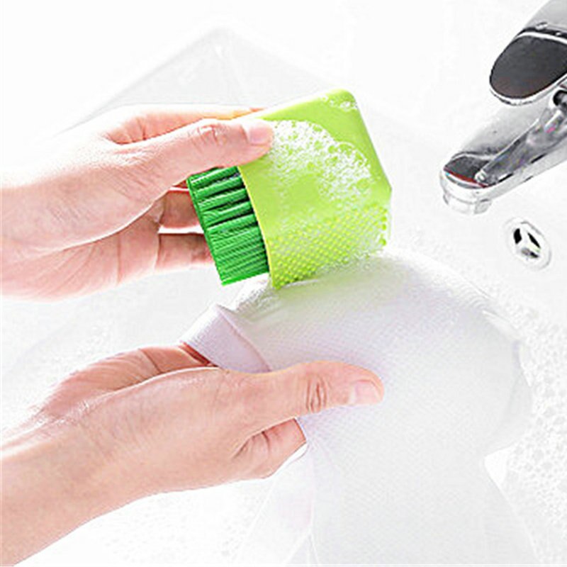 Silikageeli pesuharja pehmeät hiukset puhdistus kenkäharja levy harja alusvaatteet puhdistus pyykin alusvaatteet harja kaksikäyttöinen harja
