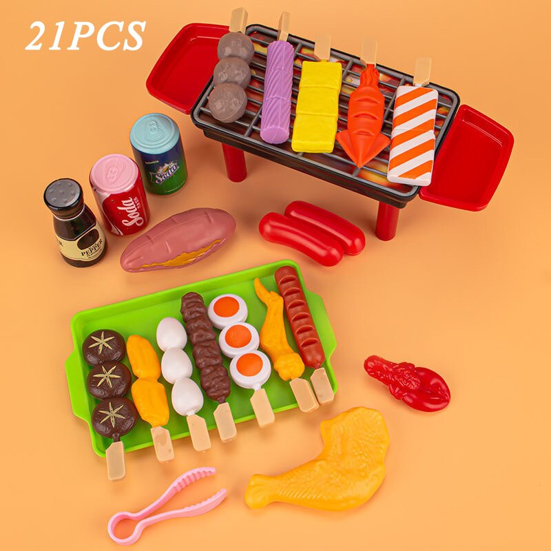 Kinderen Keuken Simulatie Voedsel Speelgoed Pretend Bbq Set Speelhuis Koken Games Barbecue Grill Vlees Spiesjes Pretend Keuken Speelgoed: I