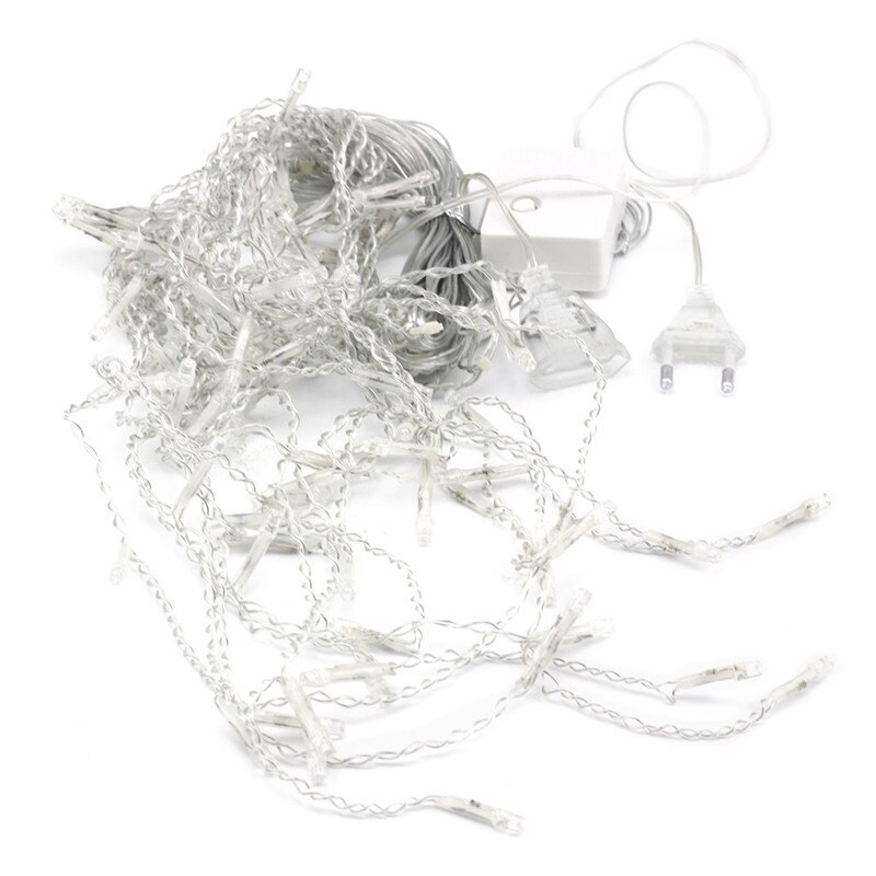 Julekrans led gardin istap lys 220v 5m 96 led innendørs led fest hage scene utendørs dekorativt lys